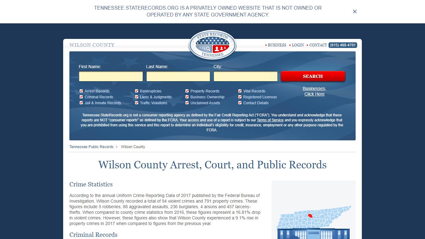 Wilson County Arrest, Court, and Public Records