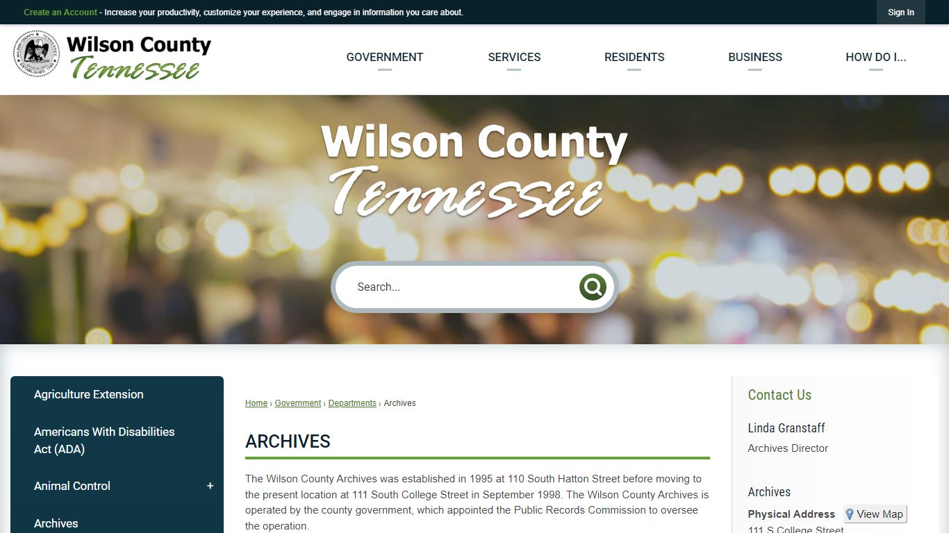 Archives | Wilson County, TN